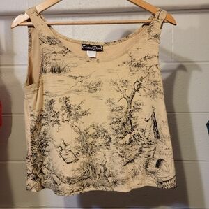 Size S-Vintage Cactus Flower "Coastal Fun" Tank Top